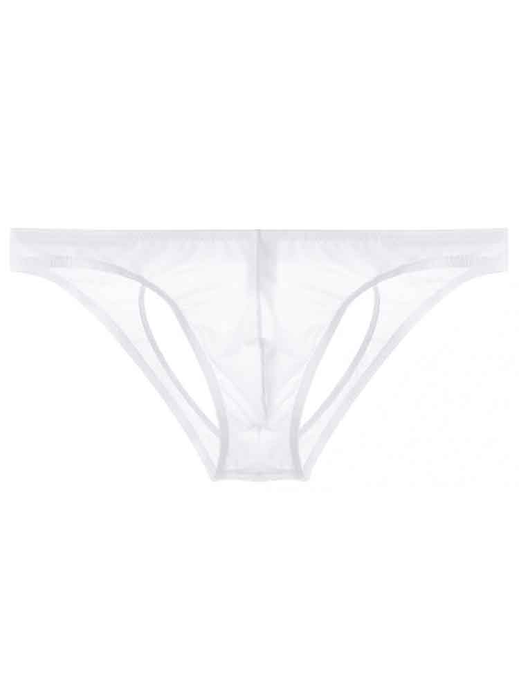 Men's Silk Transparent Low-waist Jockstrap Briefs 