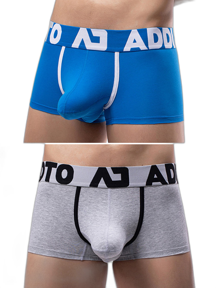 2 Pack Men's Gun and Bullet Separation Large Pouch U-Convex 3D Cut Loose Trunks