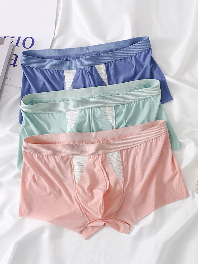 3 Pack Split-Support Men's Trunks- Breathable & Bulge-Enhancing