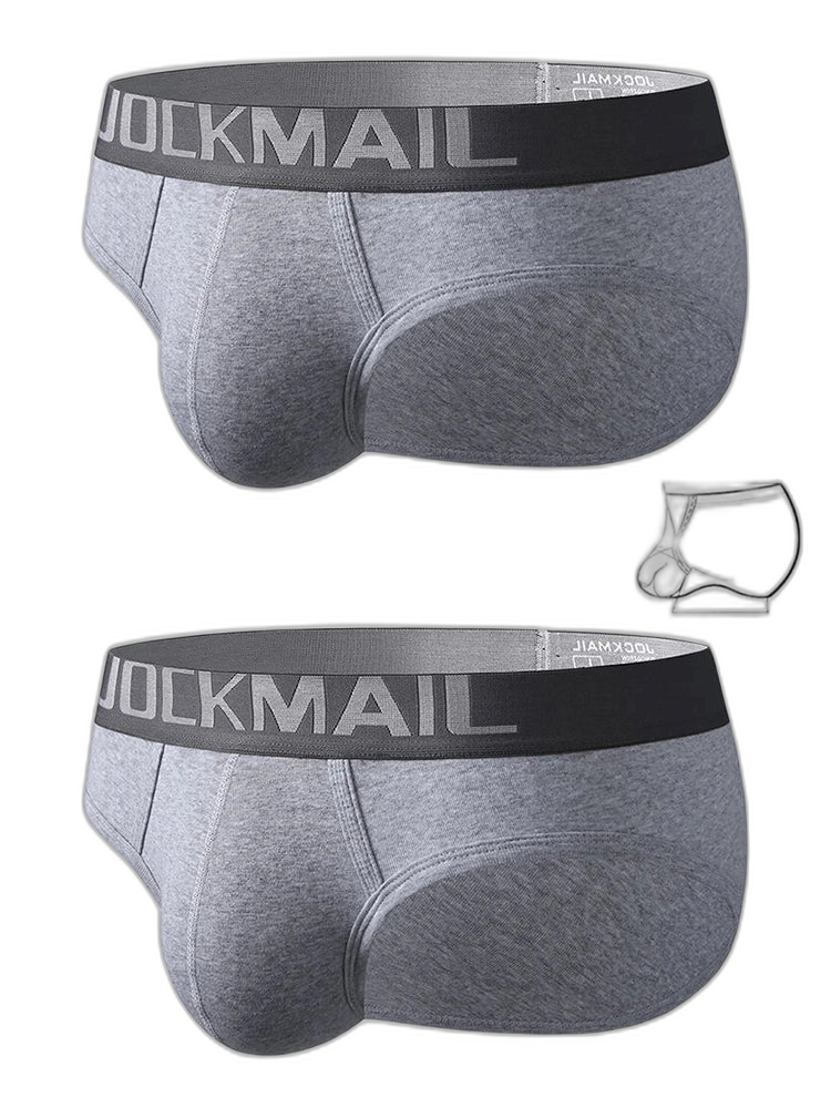 2 Pack Men's Sexy Cotton Support Contour Pouch Briefs