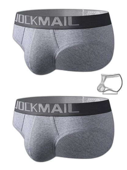 2 Pack Men's Sexy Cotton Support Contour Pouch Briefs