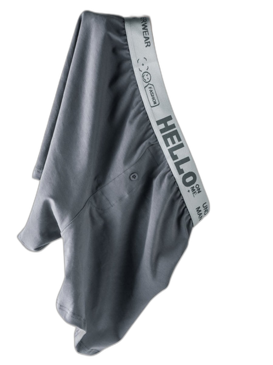 2 Pack Men’s Woven Cotton Boxer Shorts With Button Fly