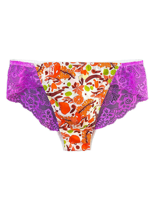 Men's Low-Rise Sexy Lace Trim Fruit-Print Briefs