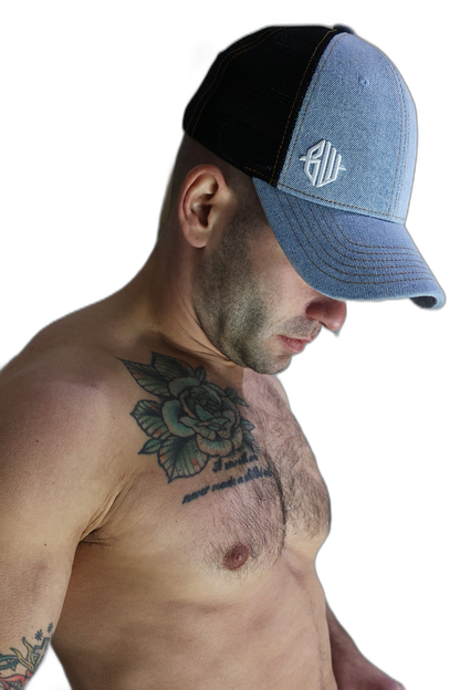 Breedwell Loaded Denim Trucker Baseball Cap Light Stonewall Wash