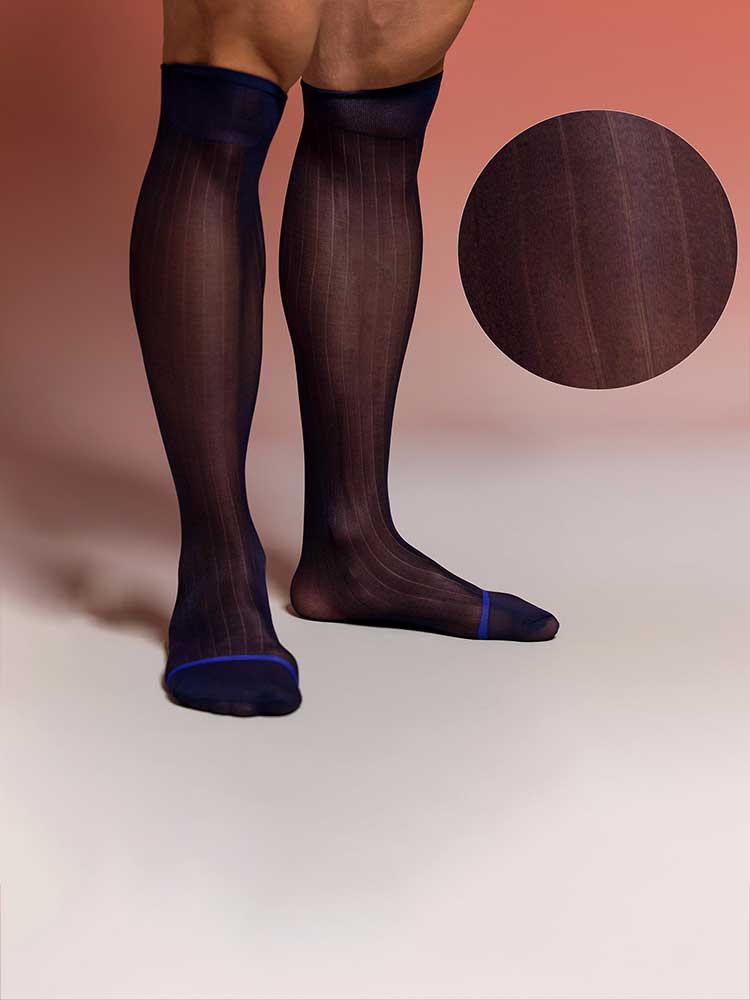 Men's Vertical Striped Business Suit Long Socks