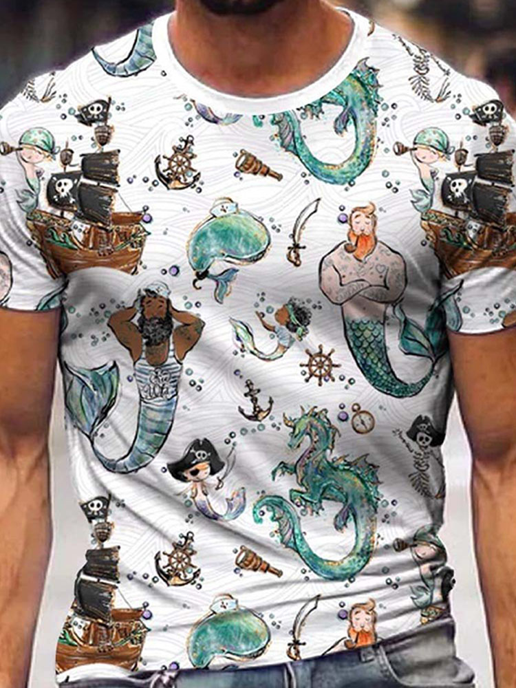 Men's 3D Digital Printing Sports T-shirt