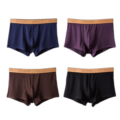 Modal Ultra-soft Solid Mid-waist Men's Boxer Briefs