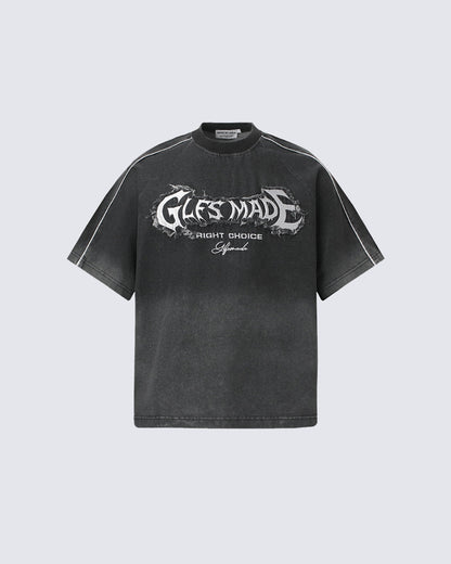 Graphic Oversized Patch Casual Tee