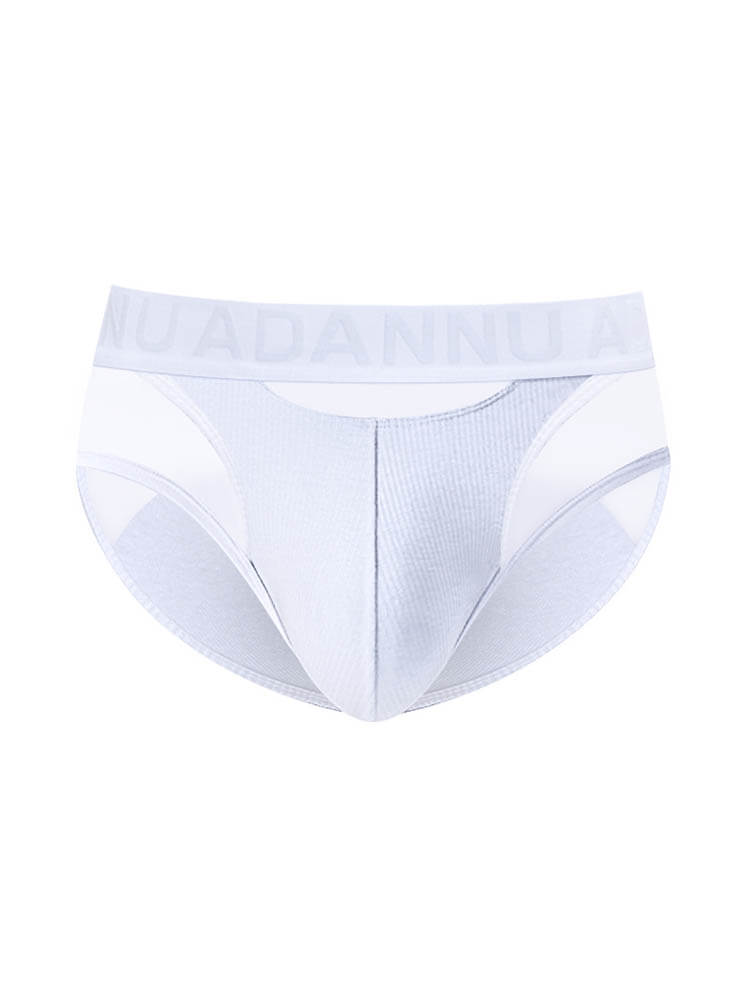 Men's Sexy Sheer Mesh Spliced Elastic Briefs