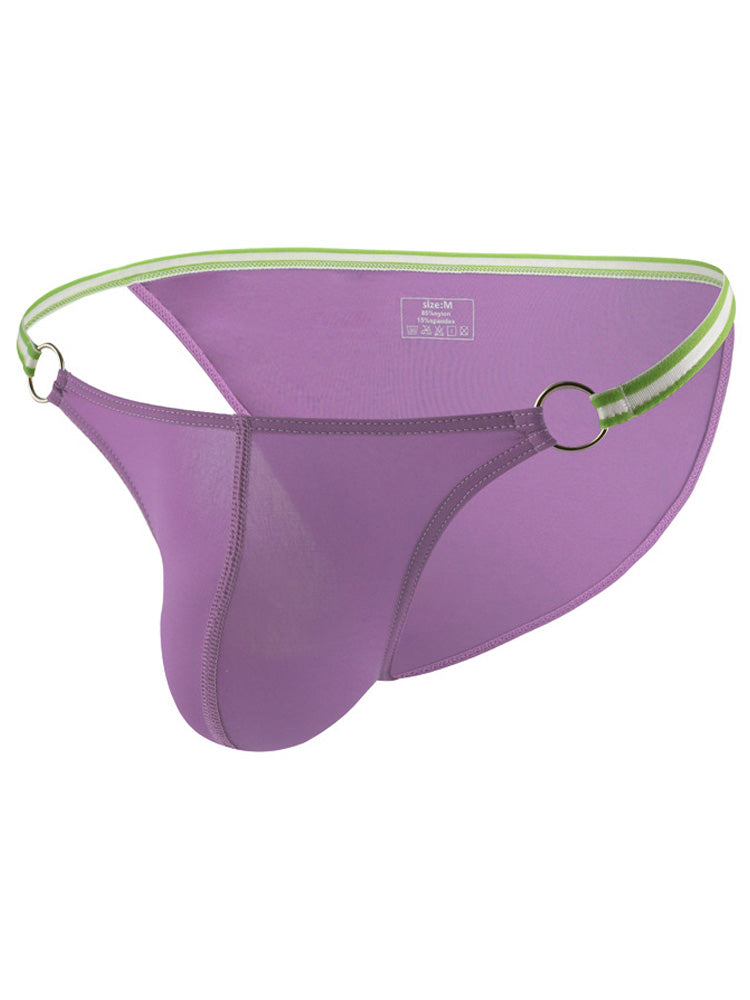 Men's Ice Silk Solid Color Nylon Briefs