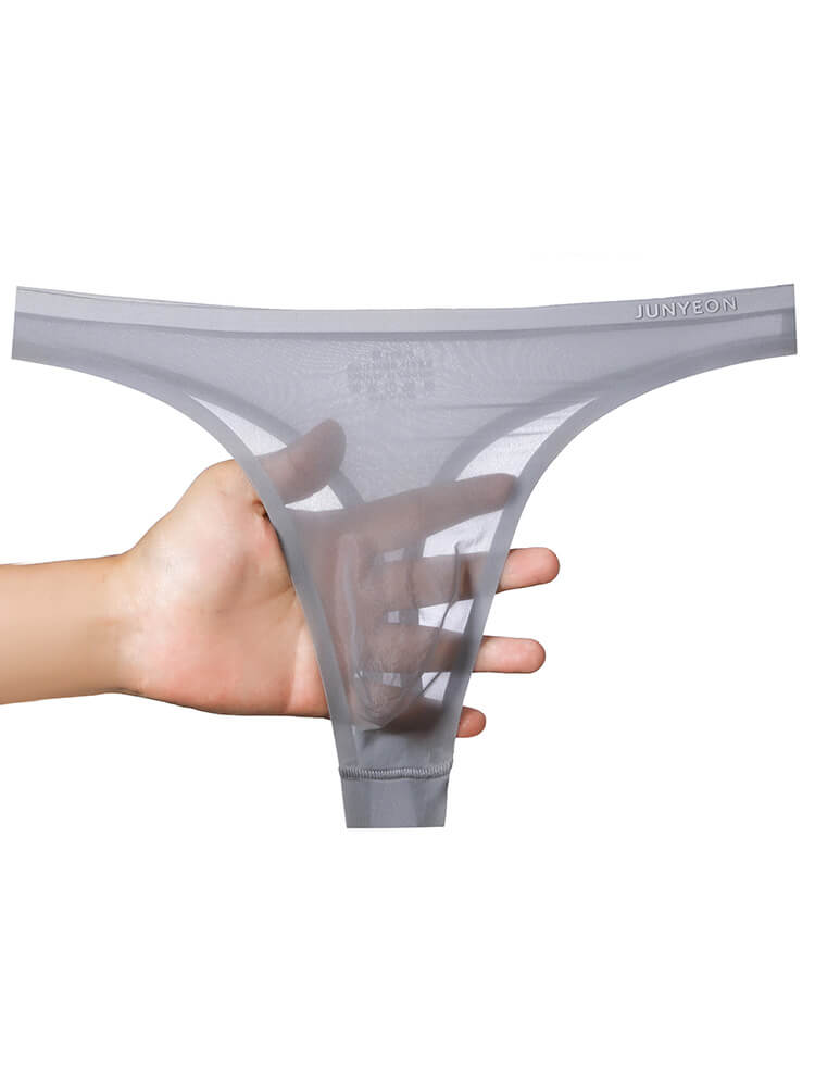 Men's Sexy Sheer Breathable Solid-Color Thong