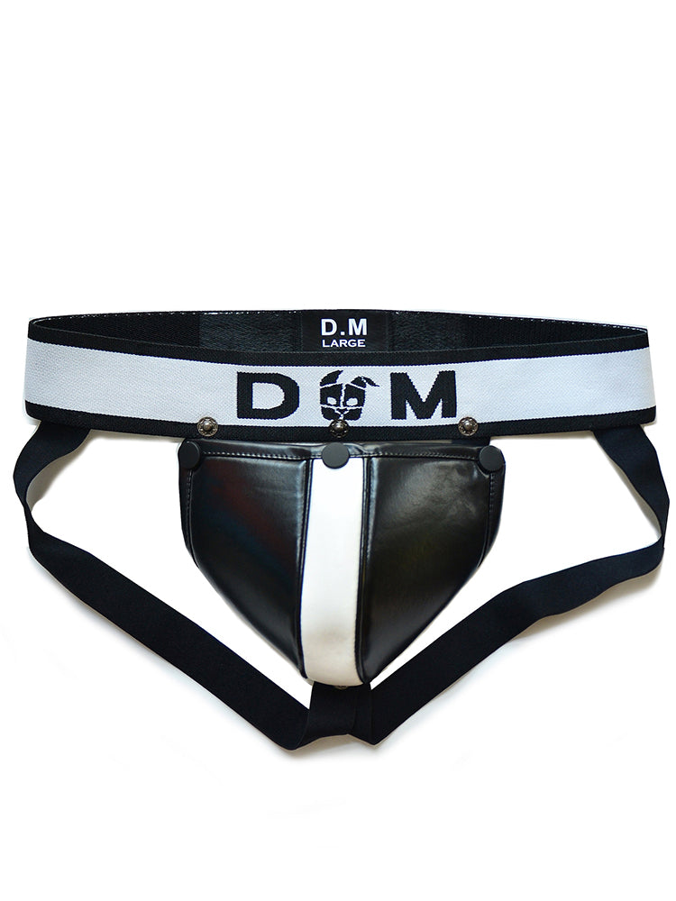 D.M Detachable Button Leather Jockstrap