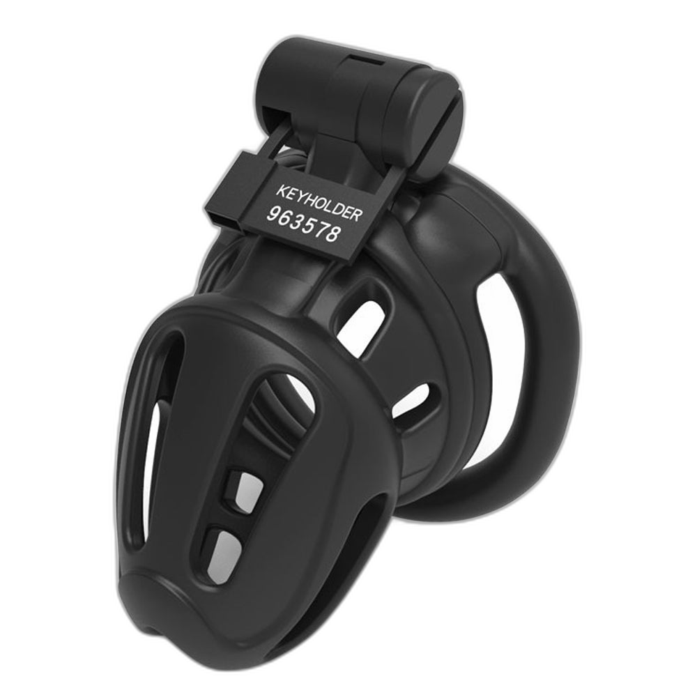 LOCK4D Armoured Flat Ring Chastity Cage