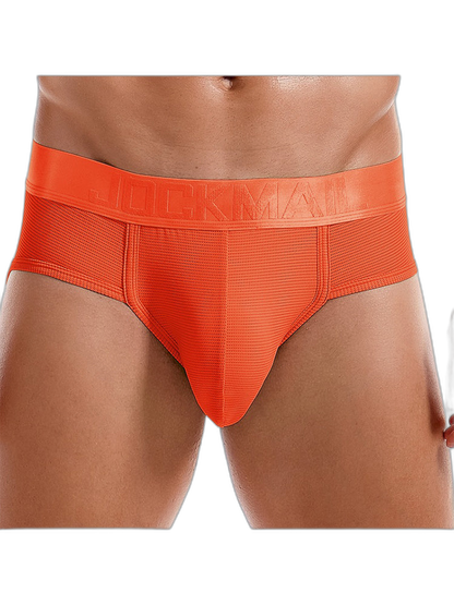 Men's Solid Color Mesh Breathable Sports Fitness Briefs