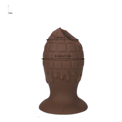 Chocolate Vibrating Anal Plug - Silicone Butt Plug - Anal Sex Toy