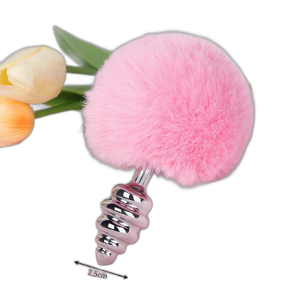Lola - Bunny Tail Butt Plug - Metal Butt Plug - Anal Sex Toy