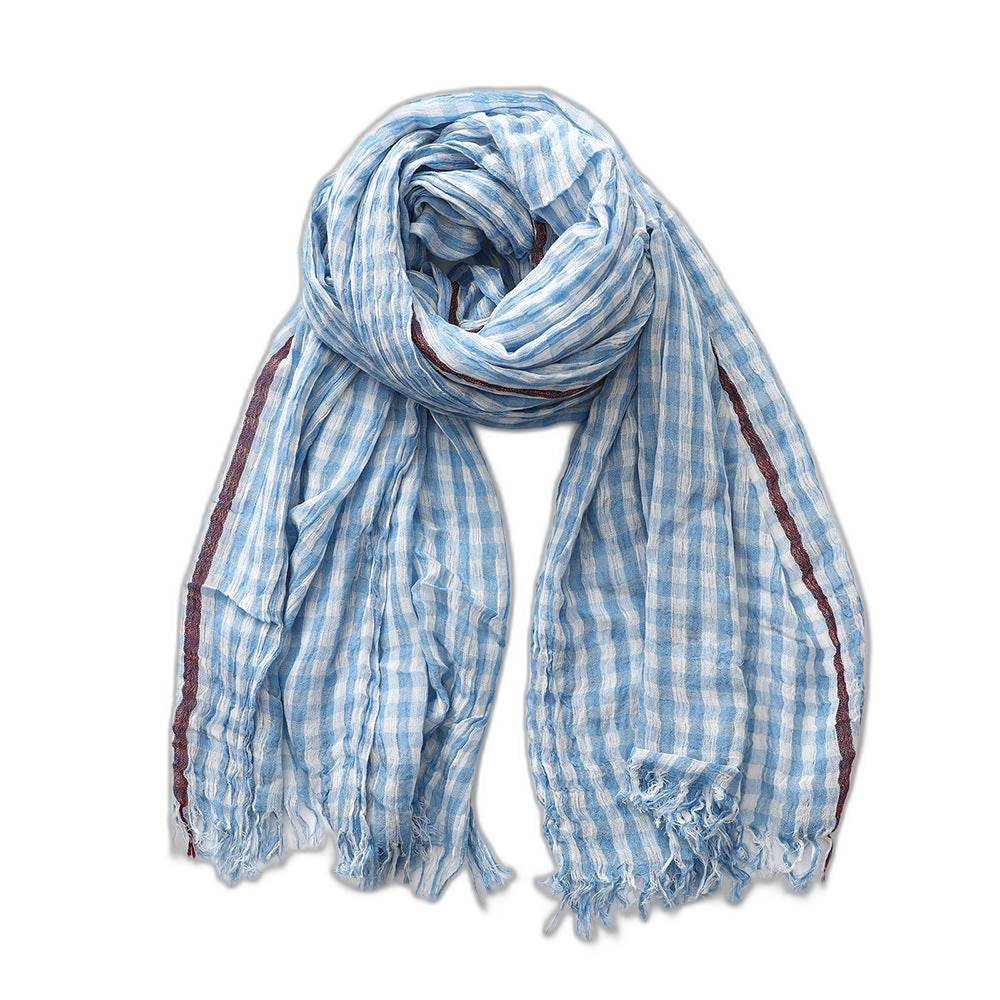 Plaid Cotton Pashmina Scarf