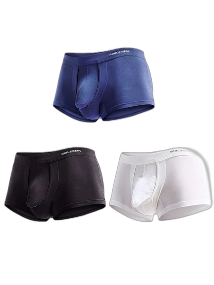 3 Pack Men's Double Pouch Underwear Separate Pouch Modal Trunks
