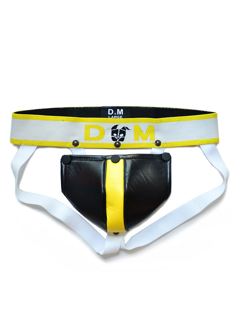 D.M Detachable Button Leather Jockstrap