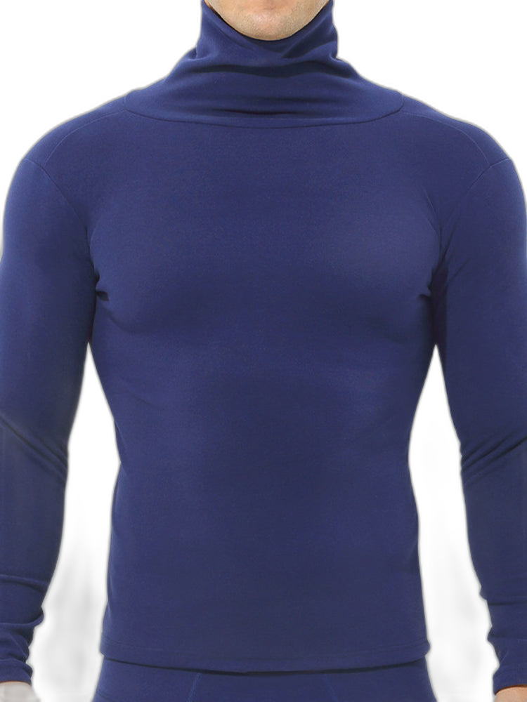 Men's Mid-high Collar Warm Cold-proof Long-sleeved Bottoming Shirt