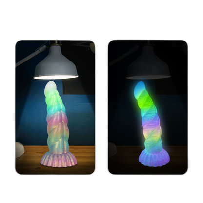 WistGlow – Fantasy Dildo – Spiral Texture & Glow-in-the-Dark Vibrating Dildo