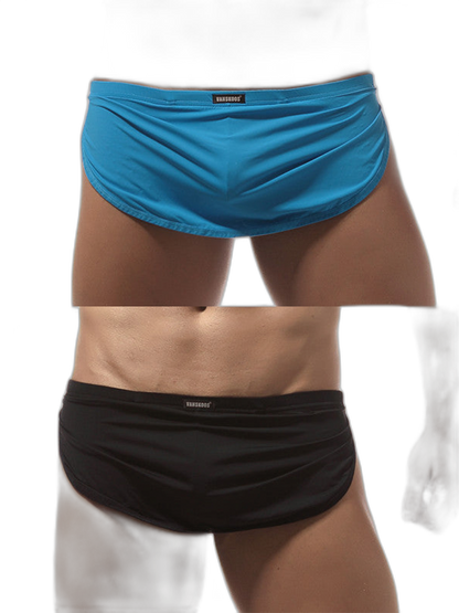 Men's Sexy Side Split  Boxers With Support Pouch
