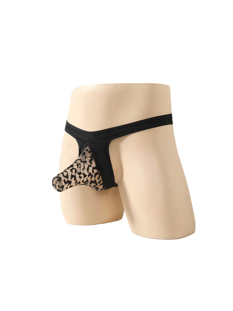 Men's Sexy Leopard Print Elephant Pouch Thong