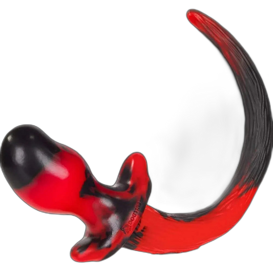 MASTIFF Puppy Tail Butt Plug | Red & Black Swirl