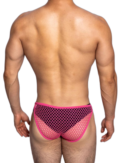 2 Pack Men's Low Waist Sexy Mesh Breathable Sports Transparent Briefs