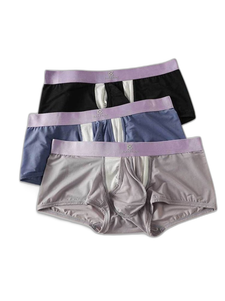 3 Pack Men's Supportive Pouch Lightweight Antibacterial Cooling Trunks