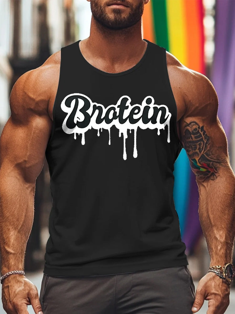 Men's LGBTQ Gay Pride Brotein Casual Tank Top