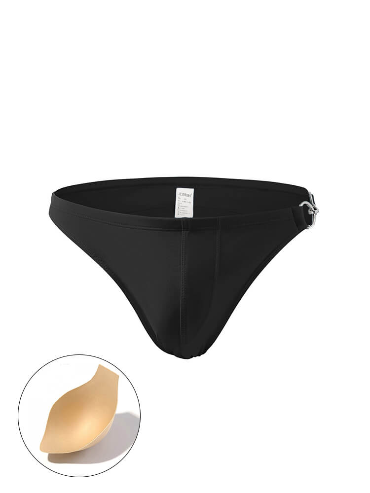 Men's Low Rise Metal Buckle Swim Bikini