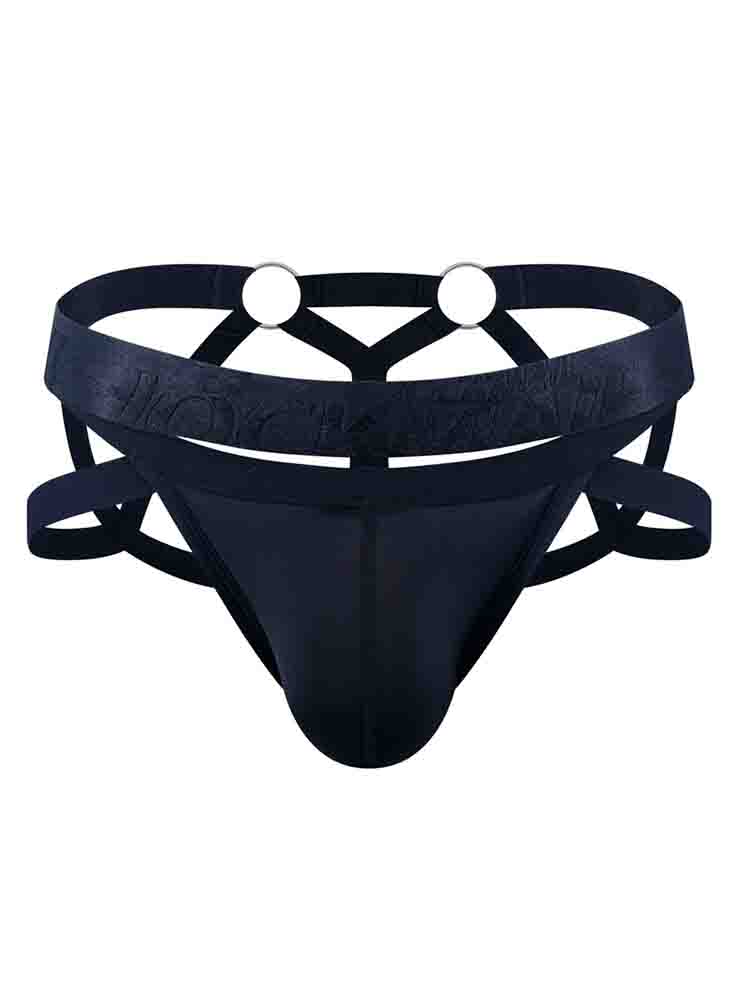 Men's Cutout Bondage Metal Ring Thong