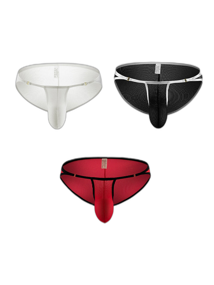 3 Pack Men's Stay-Cool  Day-Long Comfort Supportive U-Pouch Soft Bikini