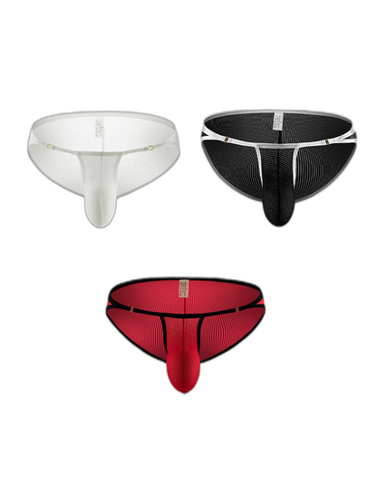 3 Pack Men's Stay-Cool  Day-Long Comfort Supportive U-Pouch Soft Bikini