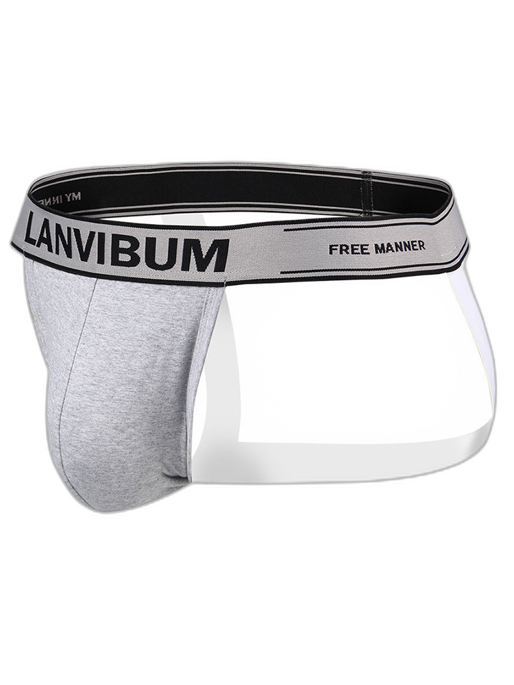 4 Pack Men's Mid-Rise Sexy Comfortable Cotton Jockstrap