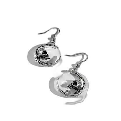 Skull Moon Earrings