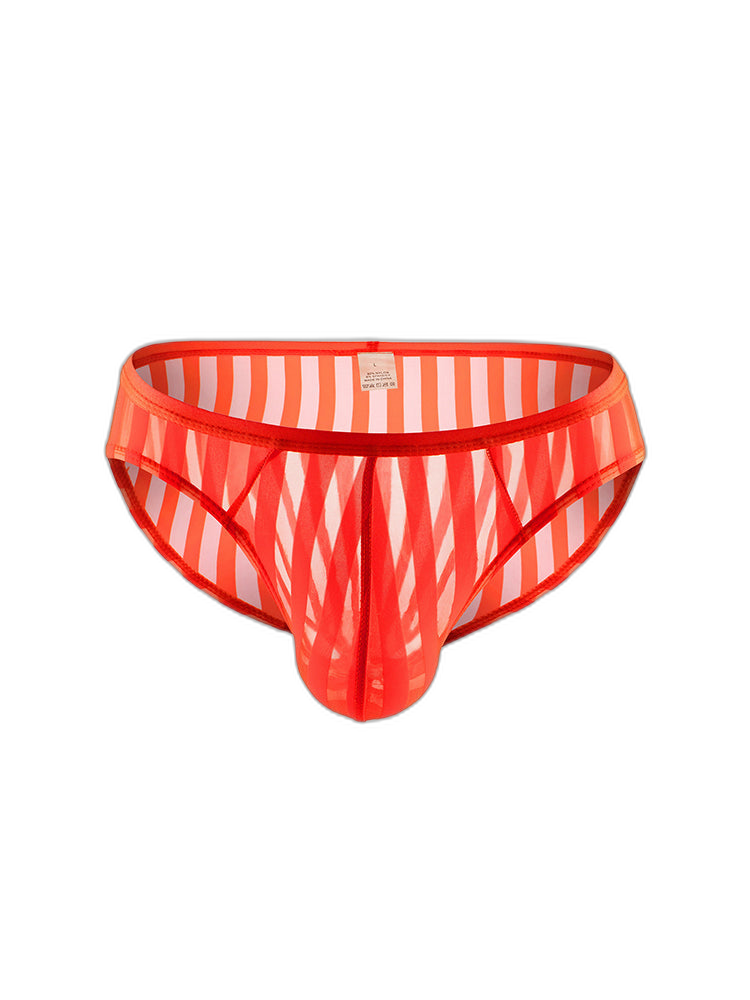 3 Pack Men's Sexy Striped Sheer Mesh Bikini