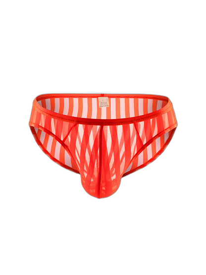 3 Pack Men's Sexy Striped Sheer Mesh Bikini