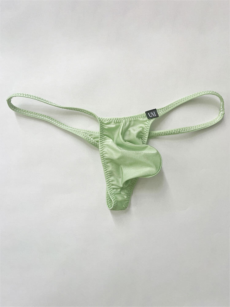 Men's Solid Color Low-Rise U-Convex Pouch Thong