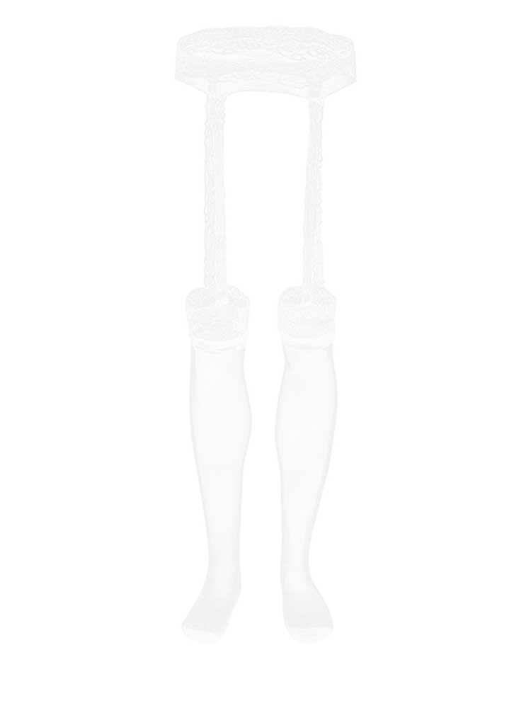 Men's Sexy Solid Color Sheer Lace Garter Stockings