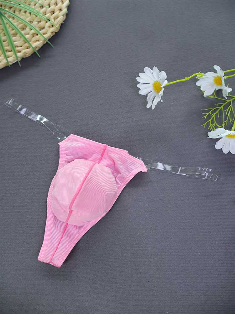 Men's Sexy Transparent Thin Strap Low-Rise Thong