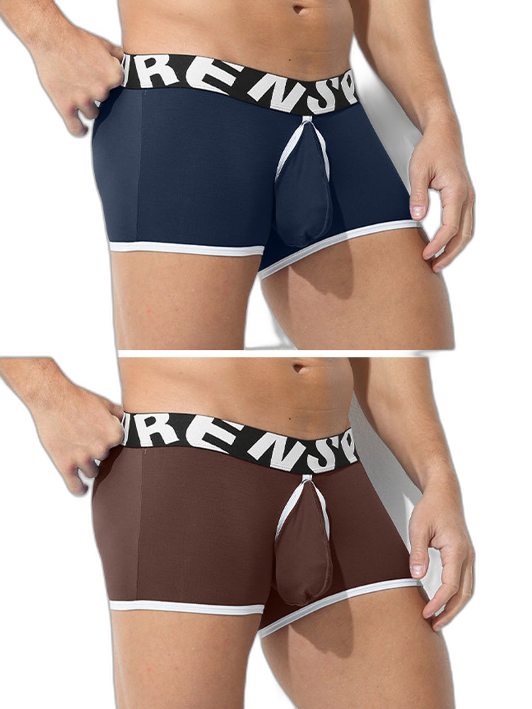 2 Pack Men's Modal Sexy Breathable Classic Trunks