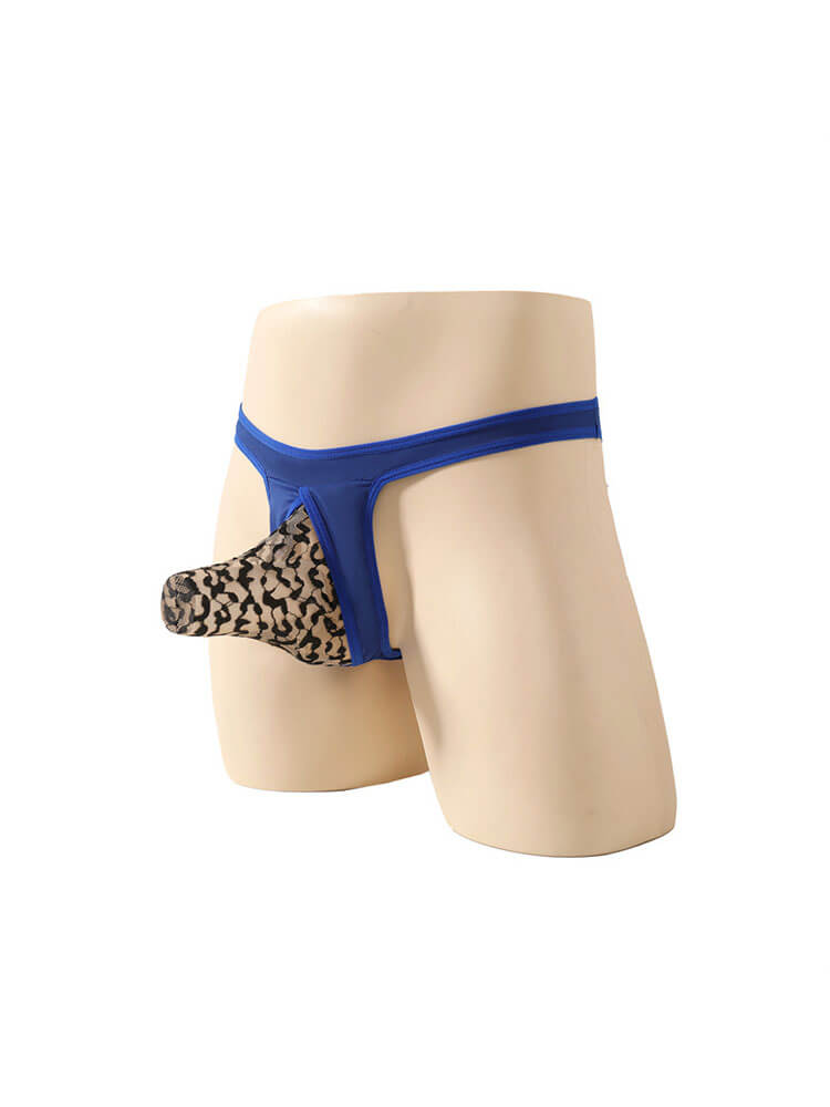 Men's Sexy Leopard Print Elephant Pouch Thong