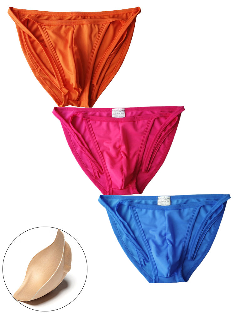 Men's Solid Colour Lace-up Sexy Swim Briefs