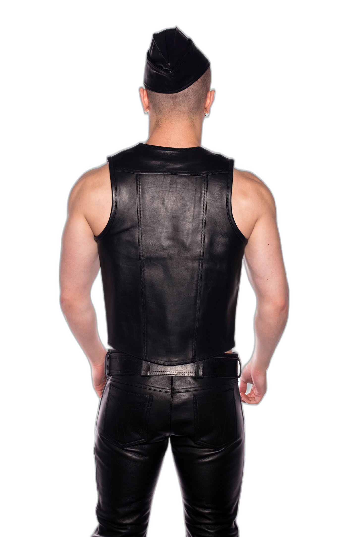Prowler RED Leather Vest Waistcoat Black
