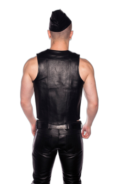 Prowler RED Leather Vest Waistcoat Black
