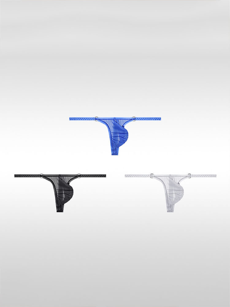 Men's Sexy Ultra-Thin Ice Silk Sheer Low-Rise Thong