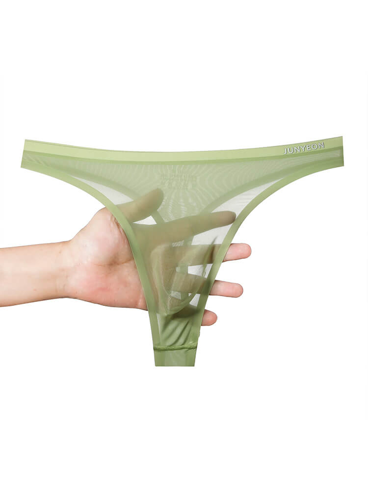 Men's Sexy Sheer Breathable Solid-Color Thong