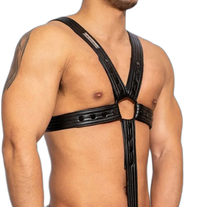 Sexy PU Leather Cock Ring Penis Harness